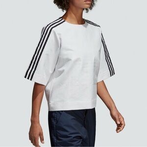 Adidas CD6905 Women ORIGINALS Trefoil tee shirts white Size S Half Sleeve